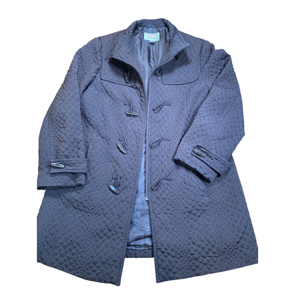 Talbots Quilted Toggle Coat Dark Brown Women's Outerwear Size M